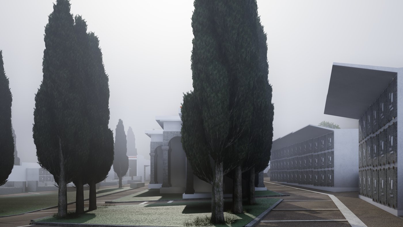 Cimitero Santa Maria Coghinas, render