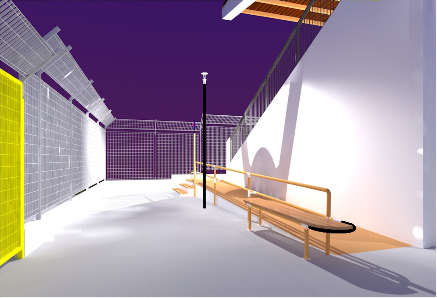 Impianto sportivo, Valledoria, rendering notturno