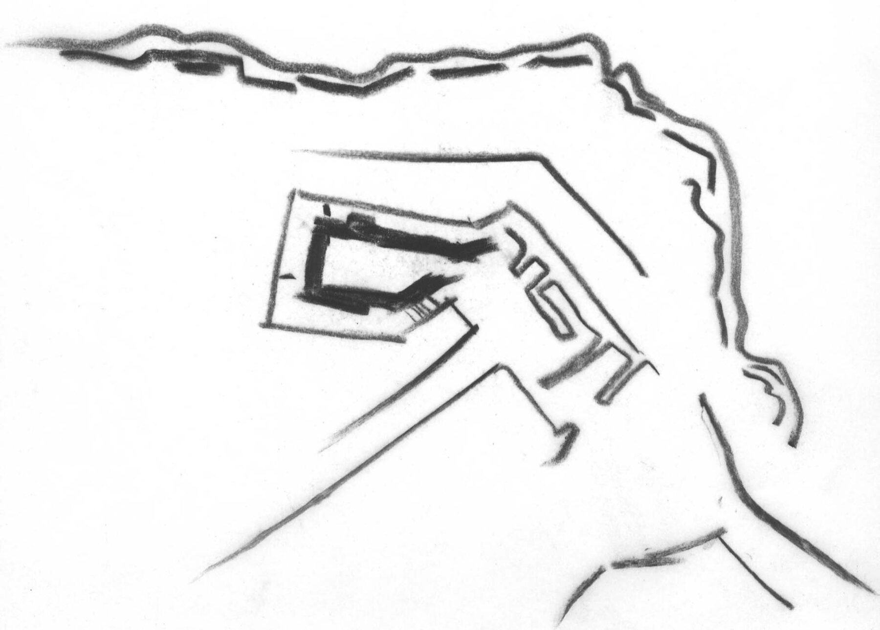 Sinnos, schizzo — cava seconda