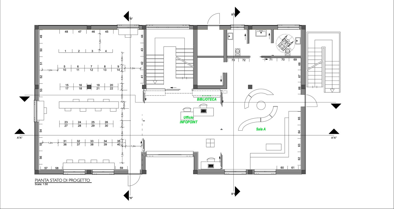 Biblioteca di Valledoria, pianta stato di progetto
